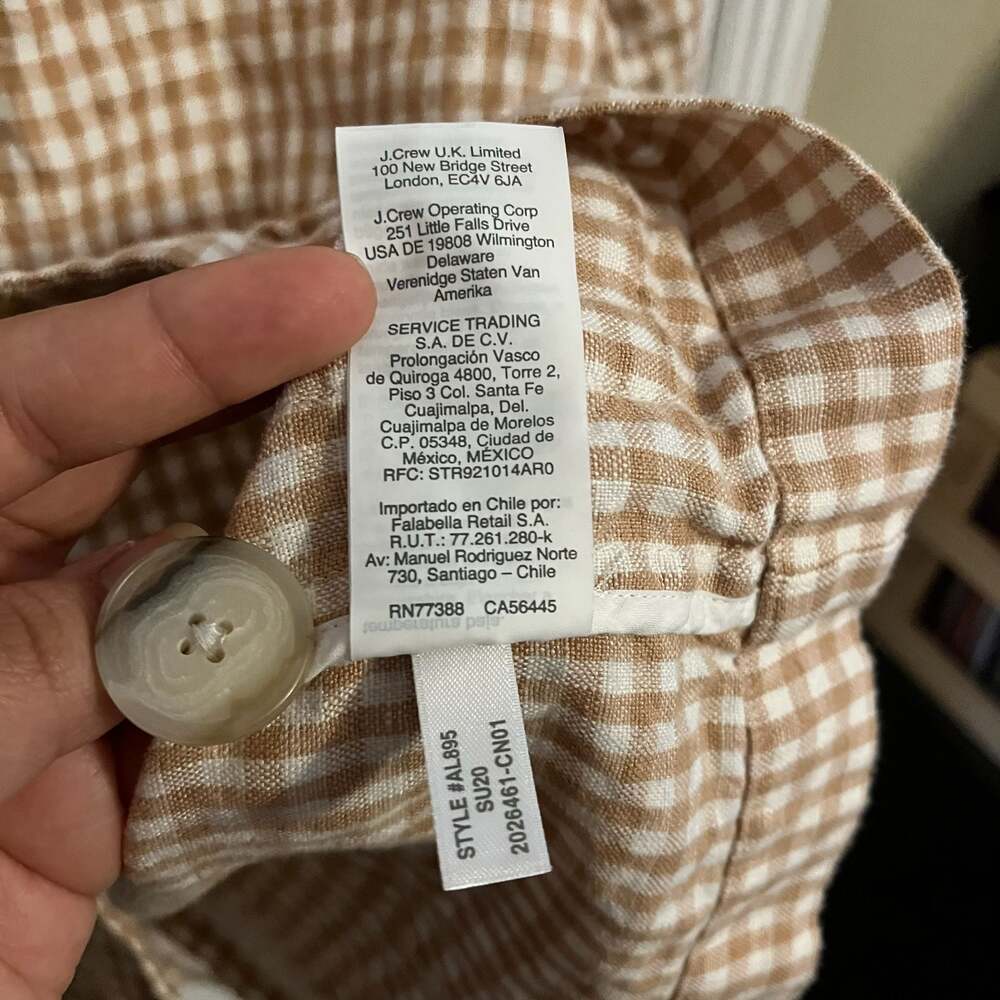 Madewell Linen Dorset Blazer in Gingham Check Sand XS - Picture 5 of 9